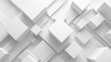 Obraz premium Modern and stylish 2d background, featuring square shapes, dynamic composition. Smooth gradients. subtle white on white with a professional finish