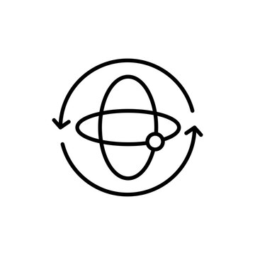 Gyroscope outline icons, minimalist vector illustration ,simple transparent graphic element .Isolated on white background