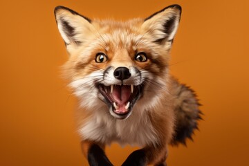 Obraz premium Happy fox jumping and having fun.