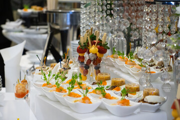 Buffet meals in luxury hotels often include a variety of food options from all over the world.   
