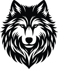 Wolf silhouette vector art in illustration