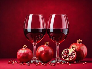 Ruby Richness: Pomegranate Wine and Glassware