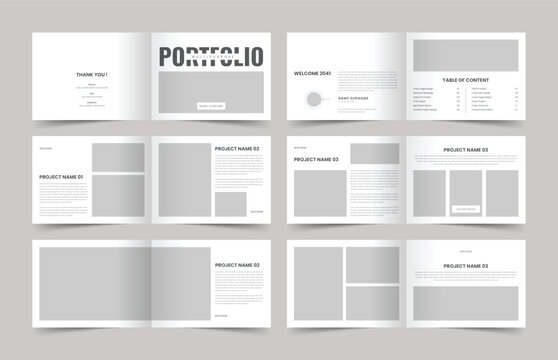 Portfolio Template, Landscape Portfolio Layout, A4 Graphic Designer Portfolio, Print Ready