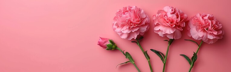 Carnation Blooms: A Top View on Pink for Mother's Day