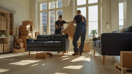 The movers in apartment