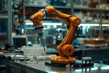 Industrial Robotic Arm in a High-Tech Manufacturing Facility