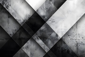 Monochromatic Geometric Abstract Art with Textured Layers