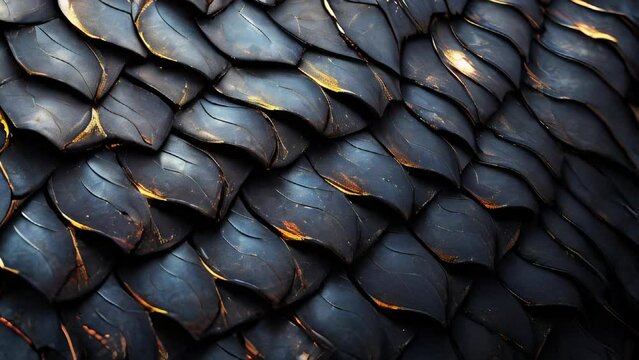Dark Dragon Scales Close-Up Texture