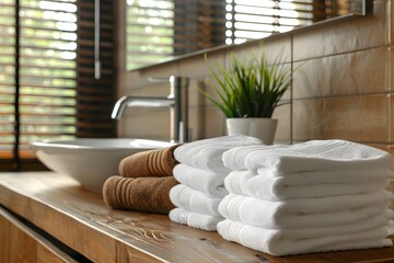 Elegant Bathroom with Fresh Towels and Modern Decor