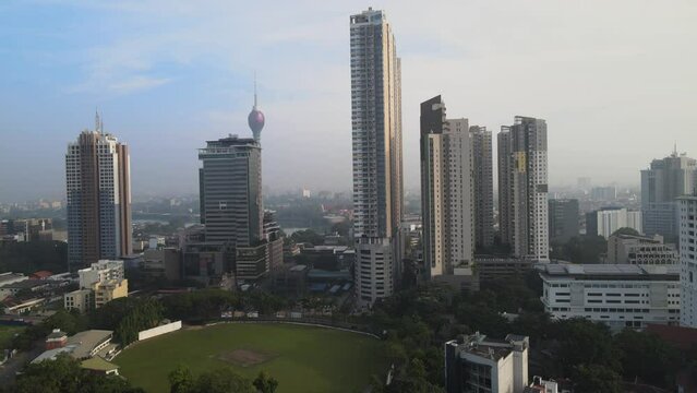 The aerial view of Colombo in Sri Lanka