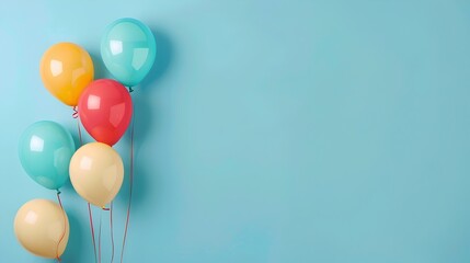 Colorful Balloons Floating in Bright and Cheerful Atmosphere