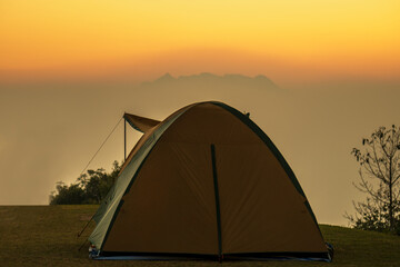 Beautiful Landscape in the morning scenery Huai nam dang national park Viewpoint Chiang Mai,Thailand