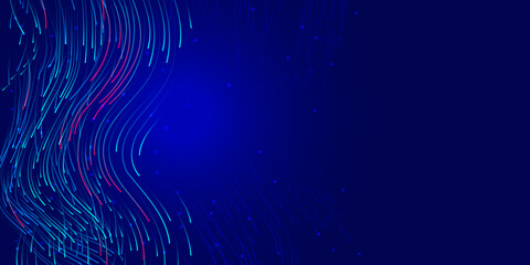 Artificial intelligence, big data, information transfer concept. Abstract background with smooth...