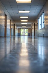 Fototapeta premium Blurry educational spaces that focus on creating a sense of space and depth, perfect for educational content and interactive presentations.