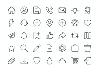 Modern outline general vector icons set
