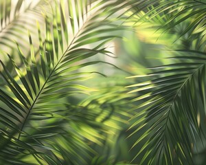 Obraz premium designs with large palm fronds that add a touch of tropical elegance to decor, perfect for creating a serene and exotic atmosphere