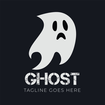 Ghost vector illustration logo design template