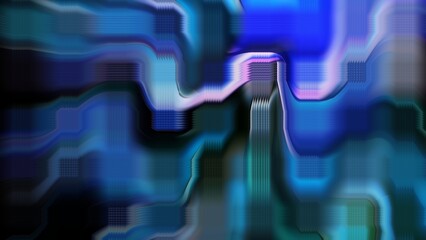 electronic circuit boards background concept. blue black abstract waves blur noise 
