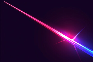 Fototapeta premium Neon pink and blue streak across a dark background representing speed and motion in a futuristic and vibrant style