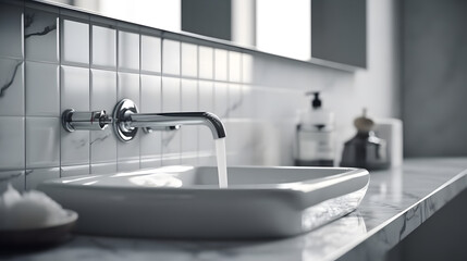 modern bathroom sink with faucet