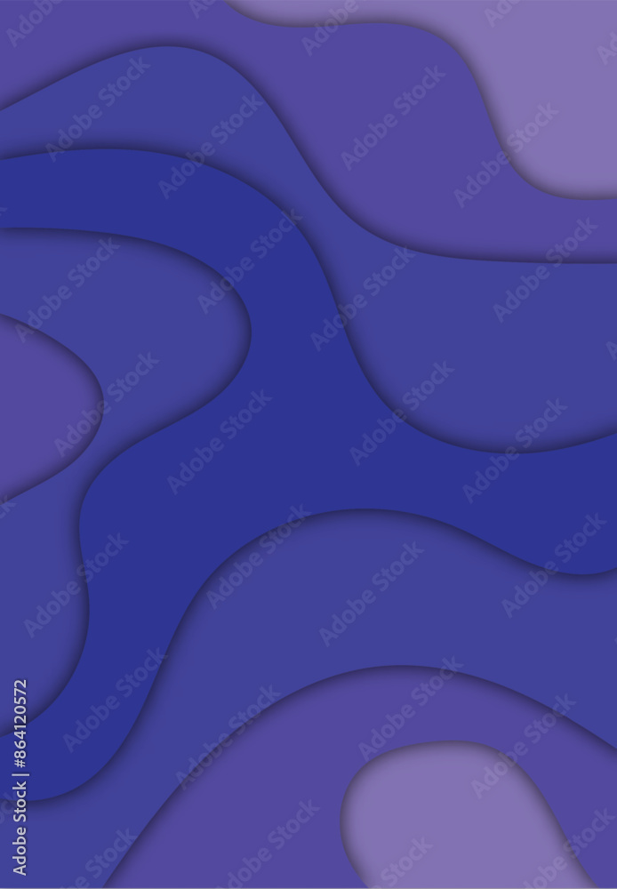 Sticker 3d abstract background with blue cut paper shapes. vector layout design for business presentations, 