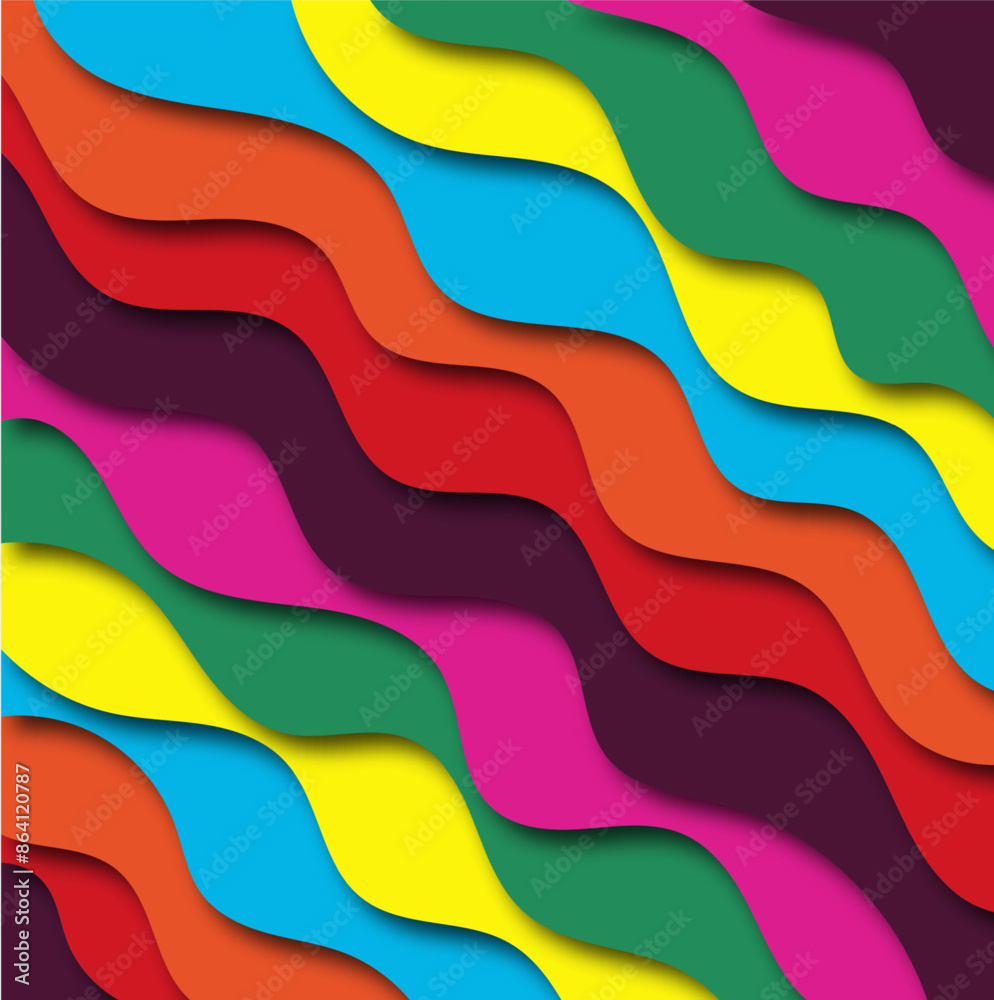 Wall mural background of cut paper. abstract realistic layout of paper for design with a cardboard texture of w
