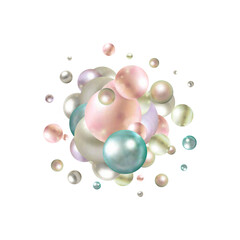 Color mother-of-pearl pearls. Festive background.