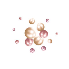 Abstract multicolored background with pink and white pearls. Modern festive illustration.