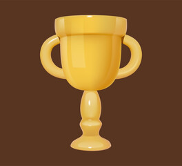 3D Trophy Cup With Handles.