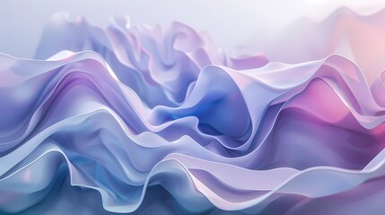 Obraz premium 3D abstract background showcasing a wave of smooth, undulating surfaces in gradient shades, evoking a sense of motion and fluidity, perfect for dynamic and modern designs