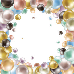 Abstract background. Vector photo frame. Colored balls.