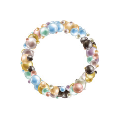 Abstract background. Vector photo frame. Color balls.