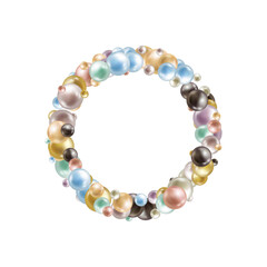 Abstract background. Vector photo frame. Color balls.