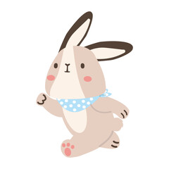 A cartoon rabbit is running
