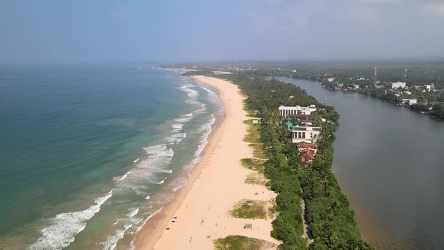 The aerial view of Colombo in Sri Lanka