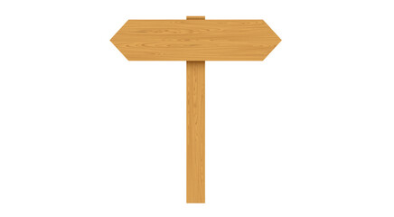 blank wooden road sign on the white background