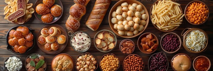 Obraz premium Savor the comforting embrace of familiar snacks and foods that carry the essence of home, family, and the simplicity of days gone by