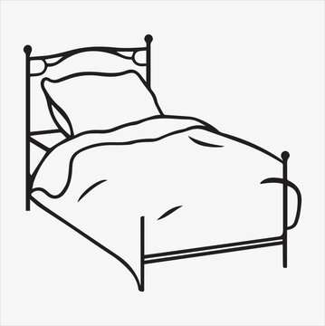 recommend clip art: bed vector silhouette art illustration on a White Background