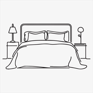 recommend clip art: bed vector silhouette art illustration on a White Background