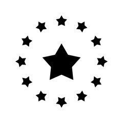 Stars in circle icon vector illustration graphic design color editable