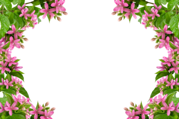 Pink flower frame isolated