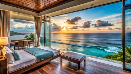 Luxurious Bedroom with Ocean View.
