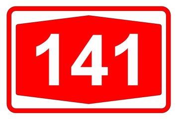 Illustration eines Autobahnschildes der Autobahn 141 in der Schweiz	
