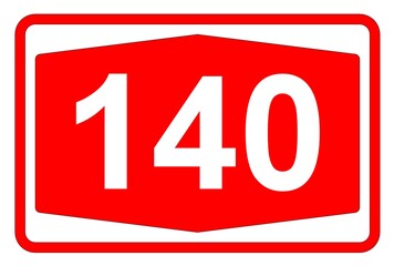Illustration eines Autobahnschildes der Autobahn 140 in der Schweiz	