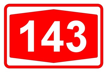 Illustration eines Autobahnschildes der Autobahn 143 in der Schweiz	