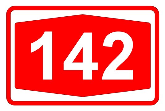 Illustration eines Autobahnschildes der Autobahn 142 in der Schweiz	