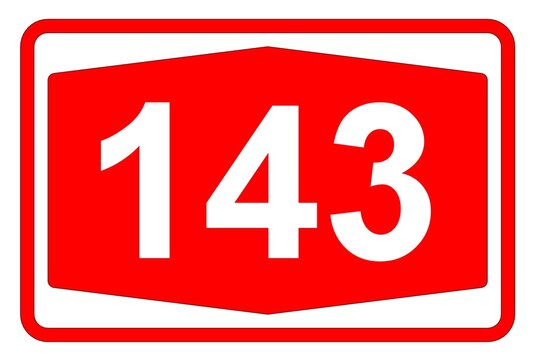 Illustration eines Autobahnschildes der Autobahn 143 in der Schweiz	