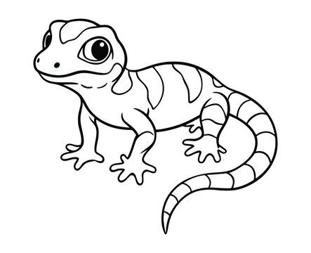 black and white lizard cartoon