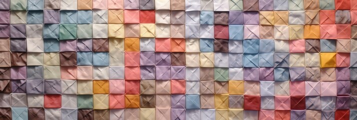 Colorful Envelopes Arranged in a Grid