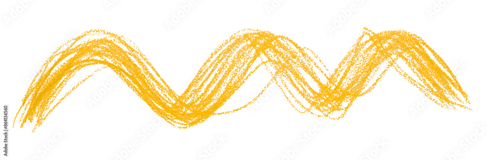 Canvas Prints yellow pencil strokes isolated on transparent background.